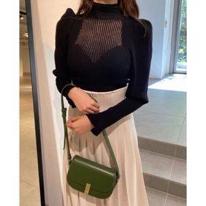 SNIDEL High Neck Sweetheart Bustier Knit Top